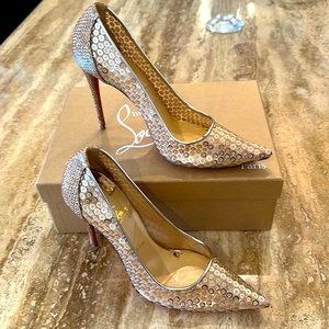 Christian Louboutin lace & sequin Heel
